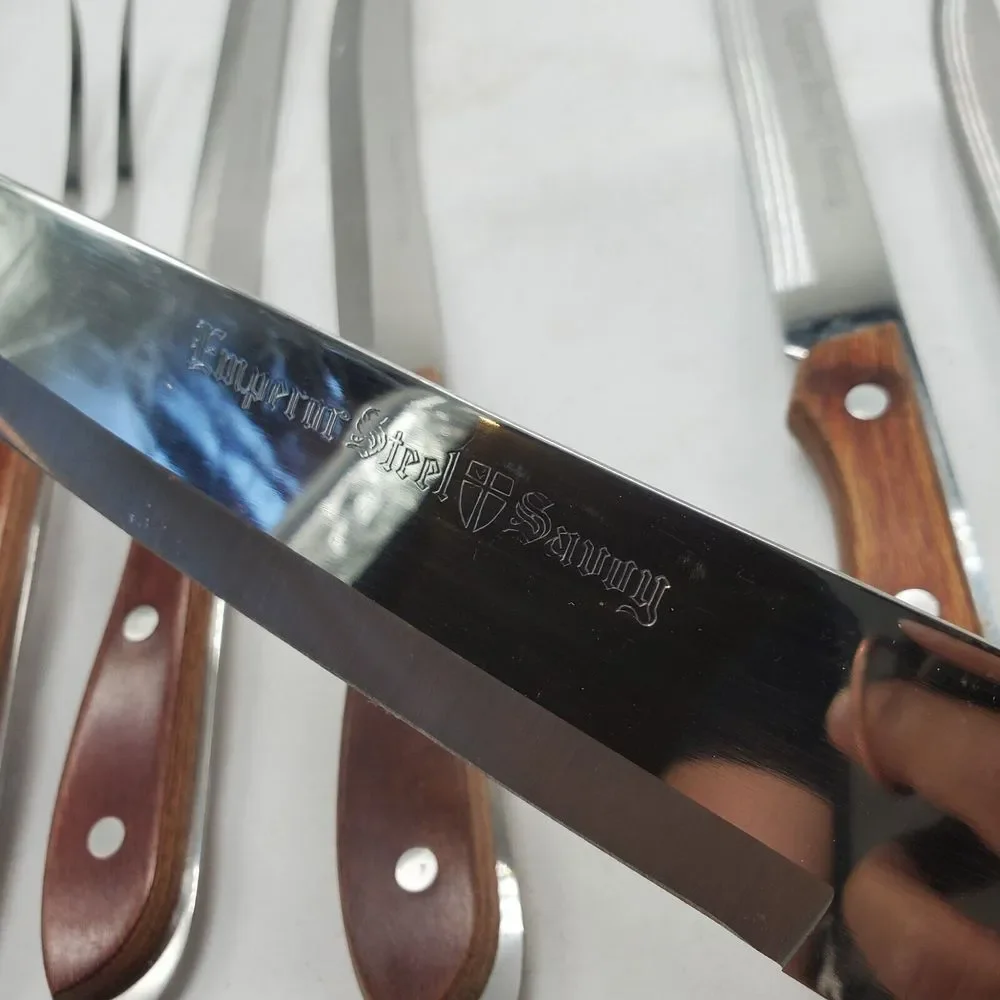 Vintage Emperor Steel‎ Knife Set Lot 7 Made Japan Household Stainless MCM Knives